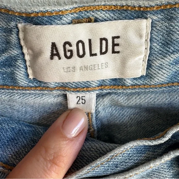 AGOLDE Criss Cross Light Blue Denim Jeans